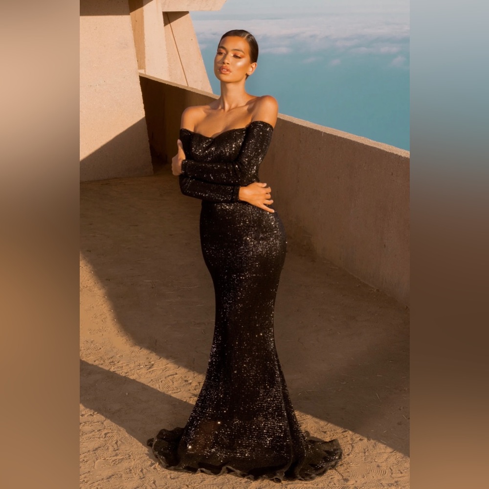 Black Sequin Formal Dress